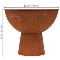 Artikel Dekorativ skål med fod, bæger, rustfarvet metal, Ø20,5 cm, 2 stk.