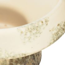 Artikel Dekorativ skål keramik med bund creme grågrøn Ø17cm 10cm