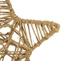 Artikel Dekorativ stjerne til ophængning af stjerne af naturjute 28cm 4 stk