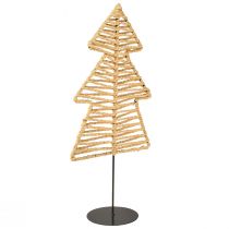 Artikel Dekorativt juletræ metal raffia natursort 21x11,5x45cm