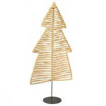 Artikel Dekorativt juletræ sort naturmetal raffia 30×11,5×60cm