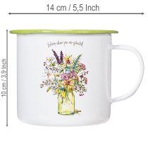 Artikel Dekorativ krus/urtepotte, emaljeret, Ø11,5 cm H10 cm
