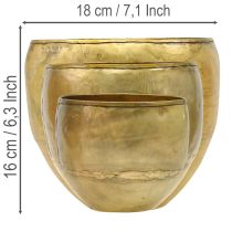 Artikel Dekorative vaser i messinglook i metal Ø18/15/12,5 cm, sæt med 3 stk.