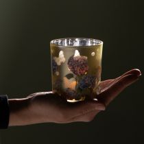 Artikel Dekorativ glaslanterne med blomsterdesign til stilfulde boligtilbehør, 8 cm, 4 stk.