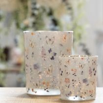 Artikel Dekorativ glaslanterne med sommerfugledesign til stilfulde boligtilbehør, 8 cm, 4 stk.