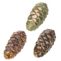 Artikel Dekorative keramiske kogler, assorterede grønne, gule, brune, 8,5 cm, 6 stk.