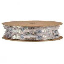 Artikel Pyntebånd med pelslook og holo effekt grå sølv 25mm 10m