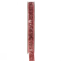 Artikel Dekorativt bånd pink glitterbånd smykkebånd glamour B10mm L10m
