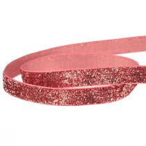 Artikel Dekorativt bånd pink glitterbånd smykkebånd glamour B10mm L10m