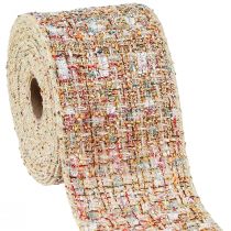 Artikel Dekorativt smykkebånd farverigt glitter patchwork B70mm L5m