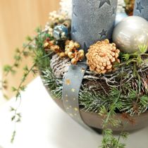 Artikel Fløjlsbånd, stjernebånd, gråguld, dekorativt bånd, 25 mm bredt, 8 m langt