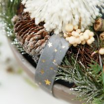 Artikel Fløjlsbånd stjernebånd grå guld smykkebånd B25mm L8m