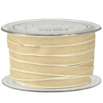 Artikel Dekorativt bånd fløjlsbånd gavebånd fløjl beige 10mm 20m