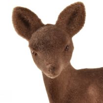 Artikel Dekorativ figur hjort fawn flockede brune julefigurer 10,5cm 6 stk
