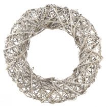 Artikel Dekorativ krans træ dekoration rattan naturhvid Ø40cm H9,5cm