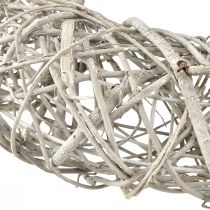 Artikel Dekorativ krans træ dekoration rattan naturhvid Ø40cm H9,5cm