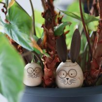 Artikel Dekorativ kanin lavet af træ og metal med et humoristisk design, et venligt blikfang, 19 cm, 2 stk.