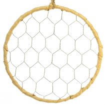 Artikel Dekorativ ring af metal Raffia til ophæng Ø20cm 4stk