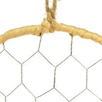 Artikel Dekorativ ring af metal Raffia til ophæng Ø20cm 4stk