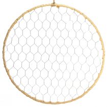 Artikel Dekorativ ring metal hængende dekoration Raffia sølv natur Ø38cm 4 stk