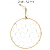 Artikel Dekorative metalbast ophængningsringe, Ø20 cm, 4 stk., boho vægdekoration, vinduesdekoration