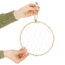 Artikel Dekorative metalbast ophængningsringe, Ø20 cm, 4 stk., boho vægdekoration, vinduesdekoration