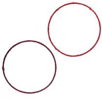 Artikel Dekorativ ring jute dekorationsløkke rød mørkerød Ø30cm 4stk