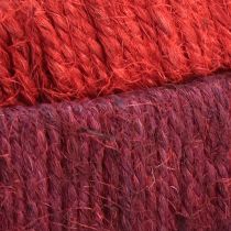 Artikel Dekorativ ring jute dekorationsløkke rød mørk rød 4cm Ø30cm 2stk