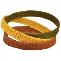 Artikel Dekorativ ring juteløkke gul okkerbrun 4cm Ø30cm 3stk