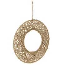Artikel Dekorative juteringe, naturlig stil, hængende dekoration, boho-stil, Ø38 cm, 2 stk., metalringe, vægdekoration, vinduesdekoration