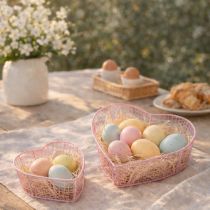 Artikel Trådkurve, hjerteformede, til dekoration og organisering, 20 cm, sæt med 4