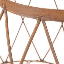 Artikel Oval trådkurv med hank, havedekoration, rustfinish, 30/25 cm, sæt med 2 stk.