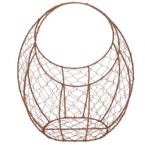 Artikel Trådkurv, metalplantekasse, forårsdekoration, påskekurv, brun, rustfinish, H34 cm L30 cm