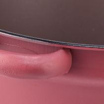 Artikel Spand med håndtag dekorative metalbalje til plantning rød Ø20,5cm H10,5cm