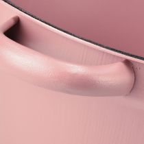 Artikel Spand med håndtag metal plantebakke pink Ø22,5cm H10,5cm