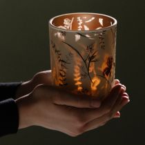 Artikel Elegant lysestage med blomstermotiv til harmonisk rumdesign, 12,5 cm, 2 stk.