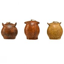 Artikel Yndige uglevedhæng - rustikke brune toner, 5,6 cm - perfekt dekoration til efterår og jul - pakke med 3