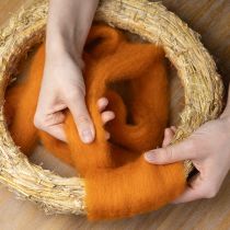 Artikel Uldsnor, filtet uld, orange, 2m, til hobby, indbinding og dekoration