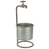 Artikel Havedekoration metal plantekasse med hane Ø16,5cm H42cm