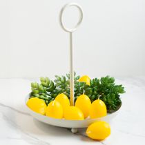 Artikel Dekorativ metalskål med hank til moderne stuedesign og borddekoration 31 cm