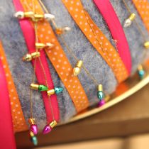 Artikel Gavebånd prikket dekorativt bånd orange 10mm 25m