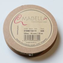 Artikel Gavebånd olivengren med elegante grene og oliven 1,5 cm 15 m