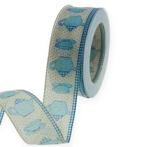 Dekorativt bånd med trådblå 40mm 20m