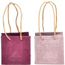 Artikel Gavepose med hanke i bordeaux pink 10,5cm 8 stk