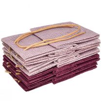 Artikel Gavepose med hanke i bordeaux pink 10,5cm 8 stk