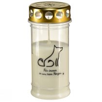 Artikel Gravlys hundegravlys til dyr hvid Ø7cm H16,5cm