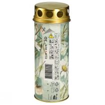 Artikel Gravlys med sørgedekorationsmotiv Ø6cm H17cm 6stk