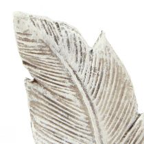 Artikel Gravdekoration fjer grå hvid gravdekoration polyresin 15,5cm 4 stk