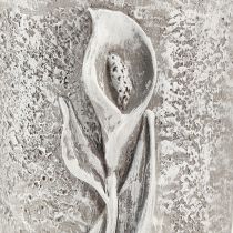 Artikel Gravvase grå Vase til stikke Calla-motiv H32,5cm