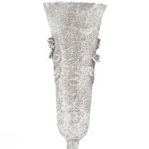 Artikel Grå gravvase med rosemotiv, 26 cm høj, 2 stk.